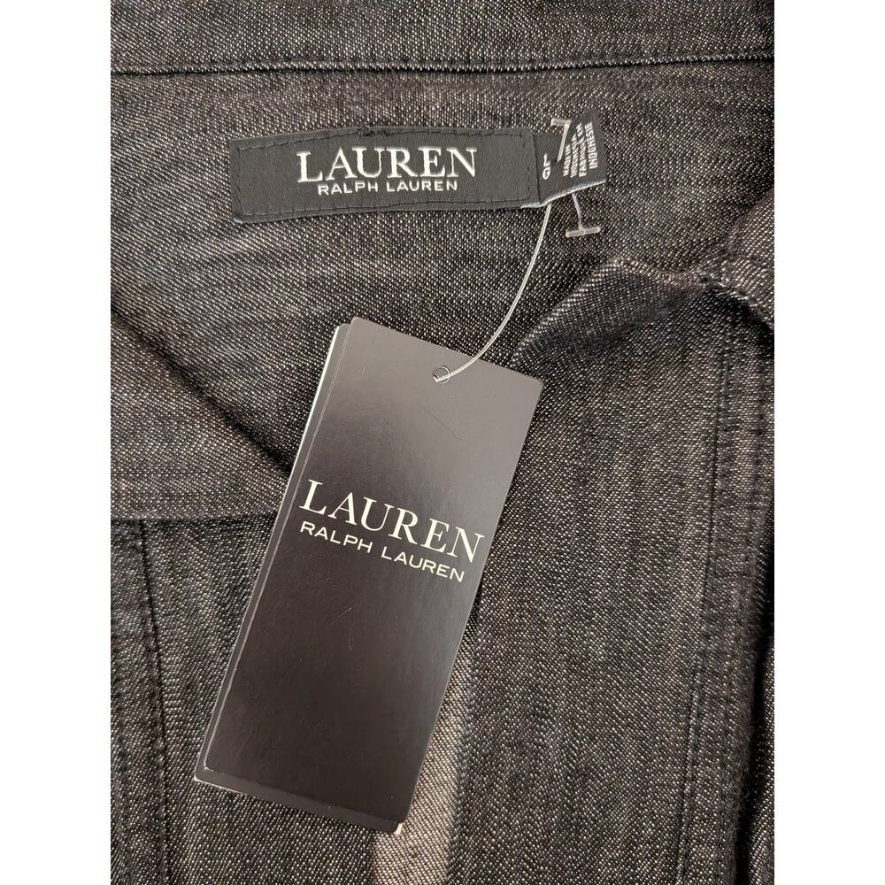 Lauren Ralph Lauren Denim Cotton Shift Dress Size Large NWT Quiet Luxury Preppy - Picture 3 of 11
